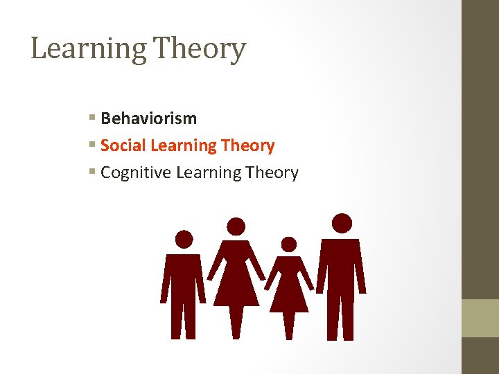 Learning Theory § Behaviorism § Social Learning Theory § Cognitive Learning Theory 