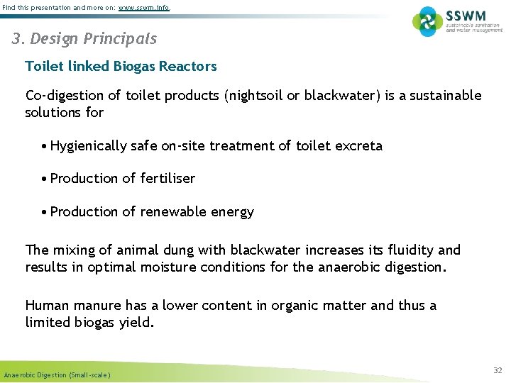 Find this presentation and more on: www. sswm. info. 3. Design Principals Toilet linked Find this presentation and more on: www. sswm. info. 3. Design Principals Toilet linked