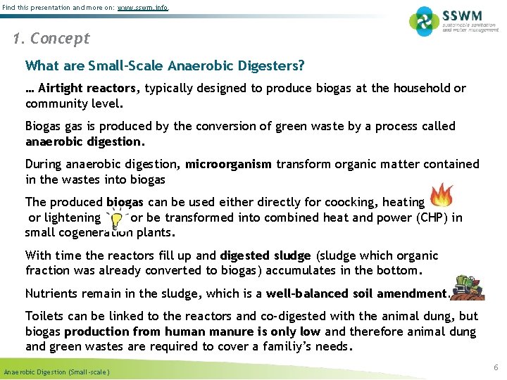 Find this presentation and more on: www. sswm. info. 1. Concept What are Small-Scale Find this presentation and more on: www. sswm. info. 1. Concept What are Small-Scale