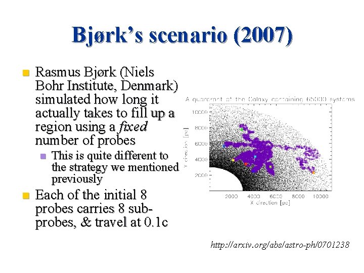 Bjørk’s scenario (2007) n Rasmus Bjørk (Niels Bohr Institute, Denmark) simulated how long it