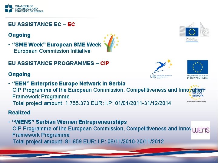 EU ASSISTANCE EC – ЕC Ongoing • “SME Week” European SME Week European Commission