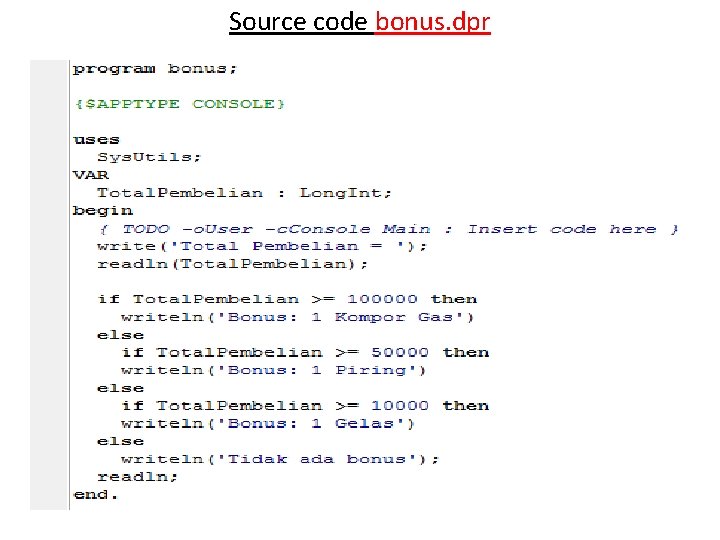 Source code bonus. dpr 