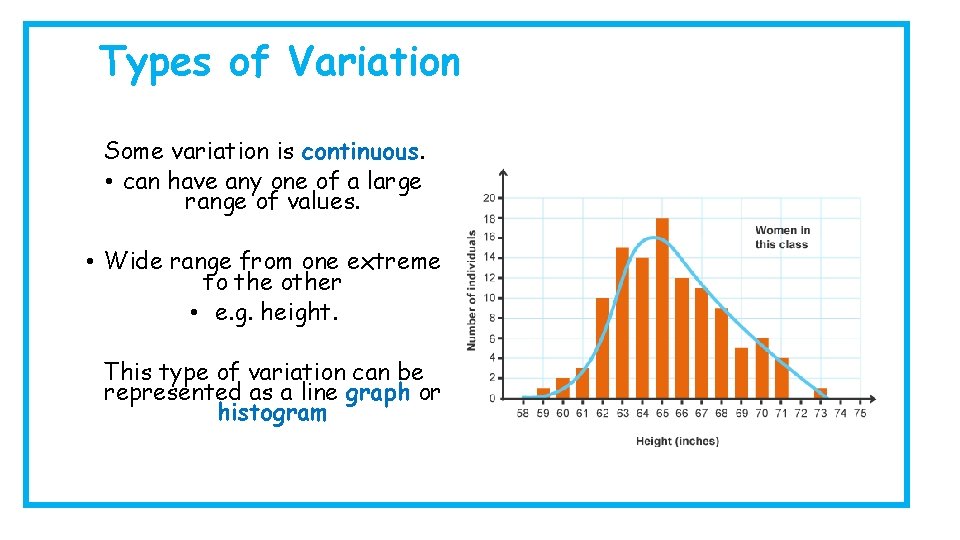 Types of Variation Some variation is continuous. • can have any one of a