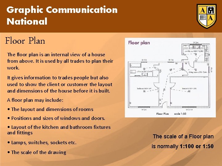 Graphic Communication National Floor Plan The floor plan is an internal view of a