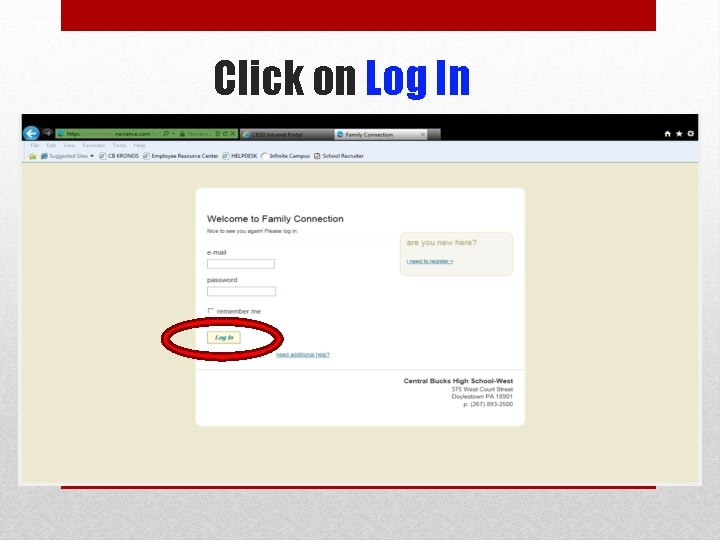 Click on Log In 