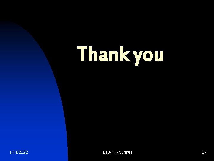 Thank you 1/11/2022 Dr. A. K. Vashisht 67 