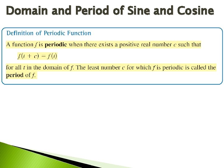 Domain and Period of Sine and Cosine 