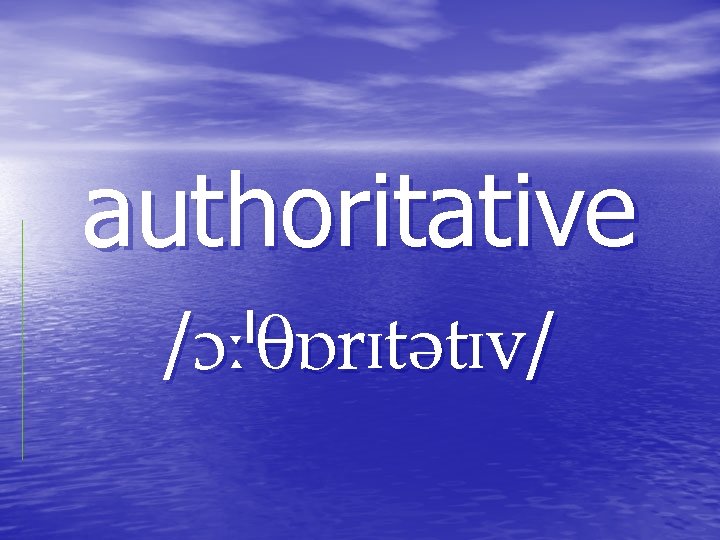 authoritative / / authoritative / /