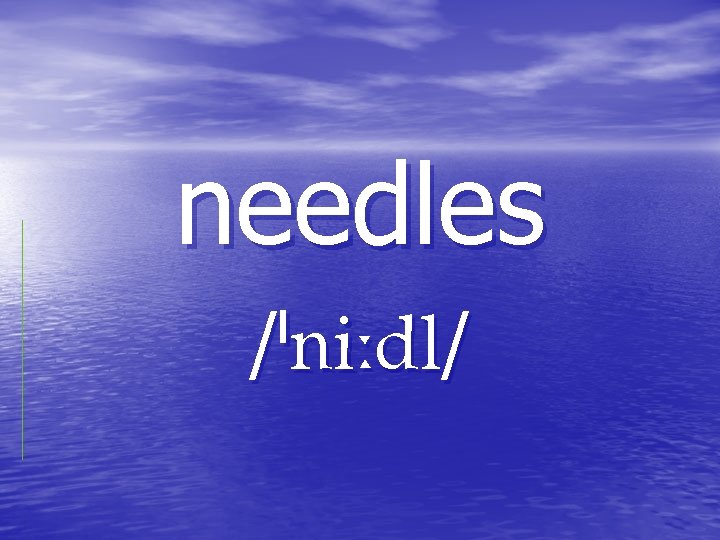 needles / / needles / /