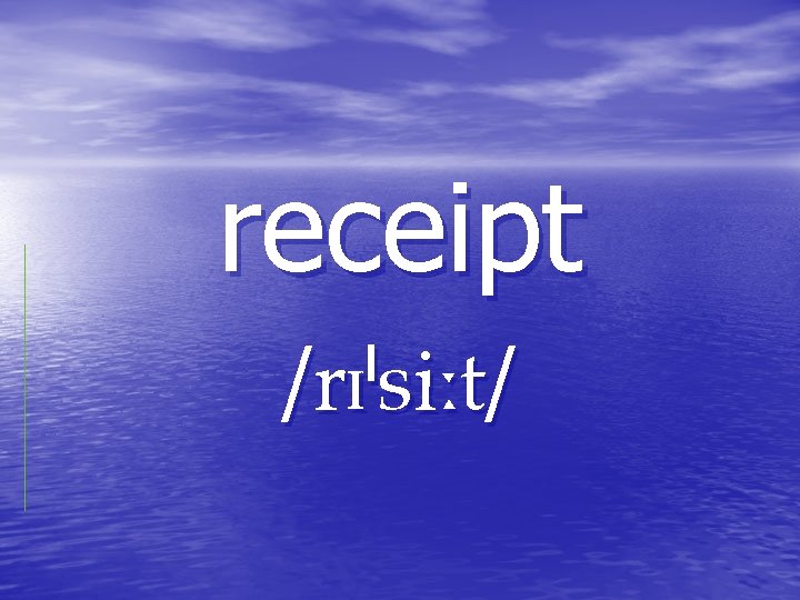 receipt / / receipt / /