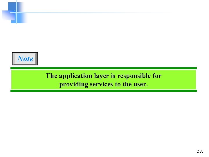 Note The application layer is responsible for providing services to the user. 2. 36