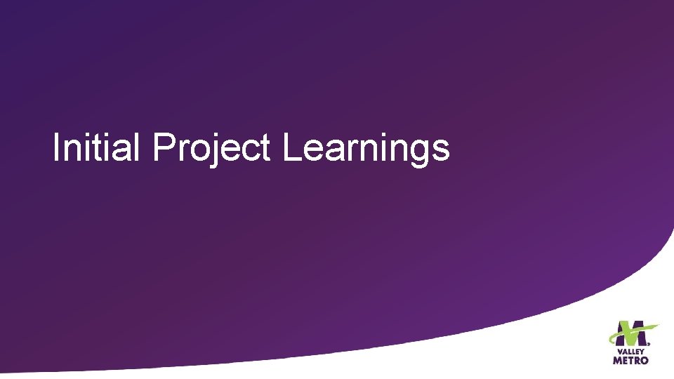 Initial Project Learnings 