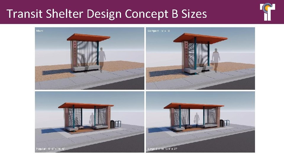 Transit Shelter Design Concept B Sizes 