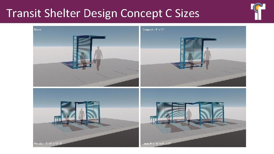 Transit Shelter Design Concept C Sizes 