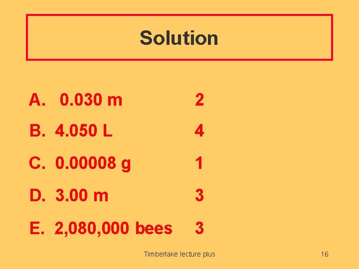 Solution A. 0. 030 m 2 B. 4. 050 L 4 C. 0. 00008