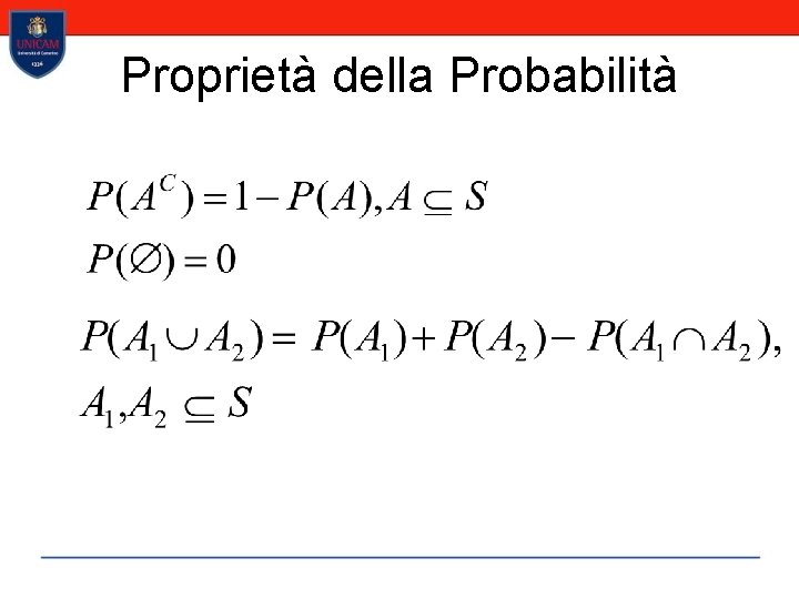 Proprietà della Probabilità 