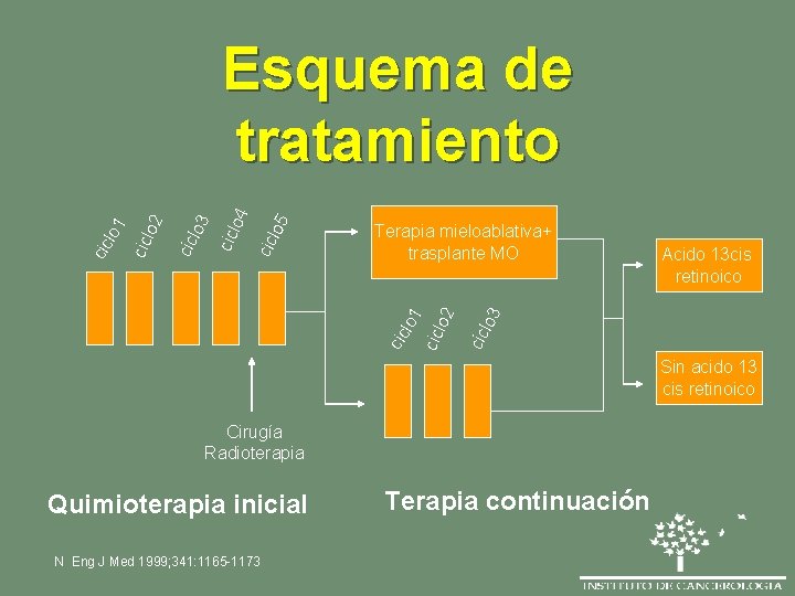 lo 3 Acido 13 cis retinoico cic cic lo 2 Terapia mieloablativa+ trasplante MO