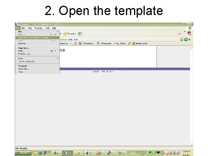 2. Open the template 