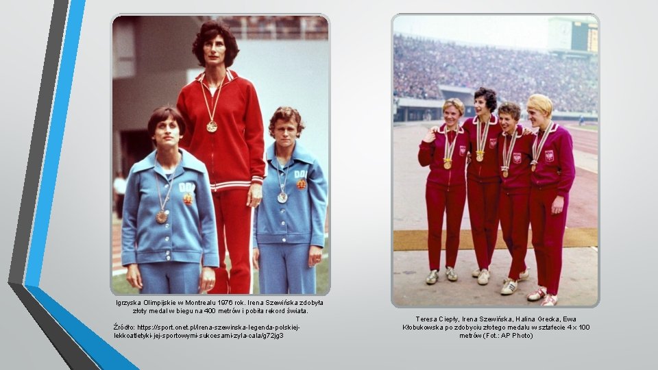 Igrzyska Olimpijskie w Montrealu 1976 rok. Irena Szewińska zdobyła złoty medal w biegu na