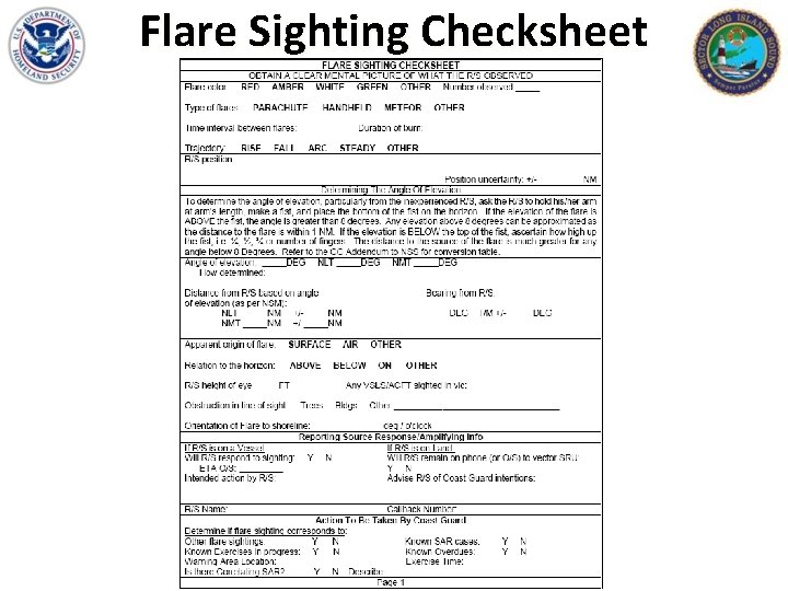 Flare Sighting Checksheet 16 FEB 2016 