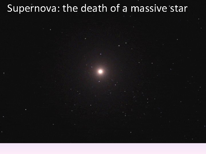 Supernova: the death of a massive star 