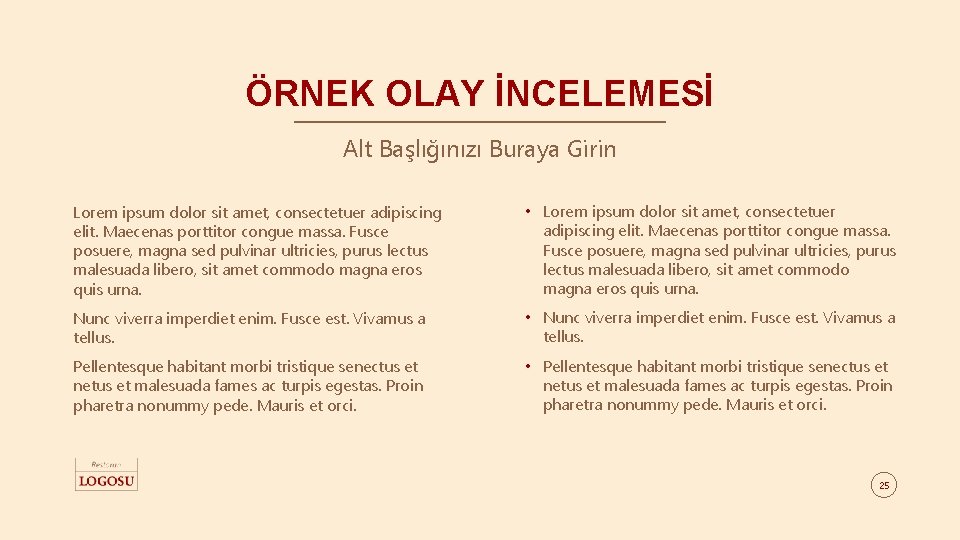 ÖRNEK OLAY İNCELEMESİ Alt Başlığınızı Buraya Girin Lorem ipsum dolor sit amet, consectetuer adipiscing