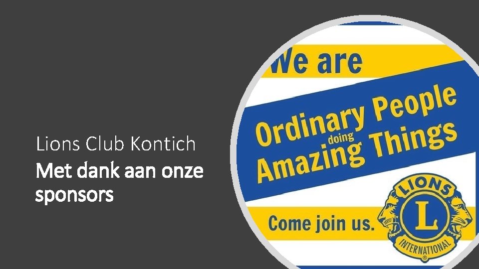 Lions Club Kontich Met dank aan onze sponsors 