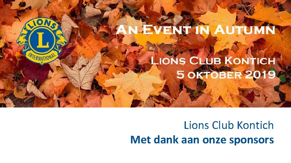 Lions Club Kontich Met dank aan onze sponsors 