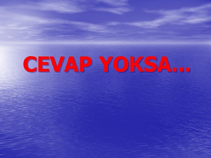 CEVAP YOKSA. . . 