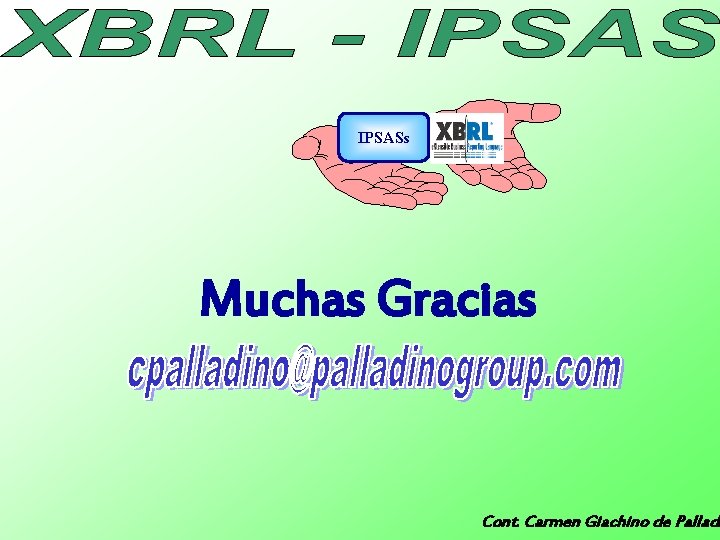 IPSASs Muchas Gracias Cont. Carmen Giachino de Palladi 