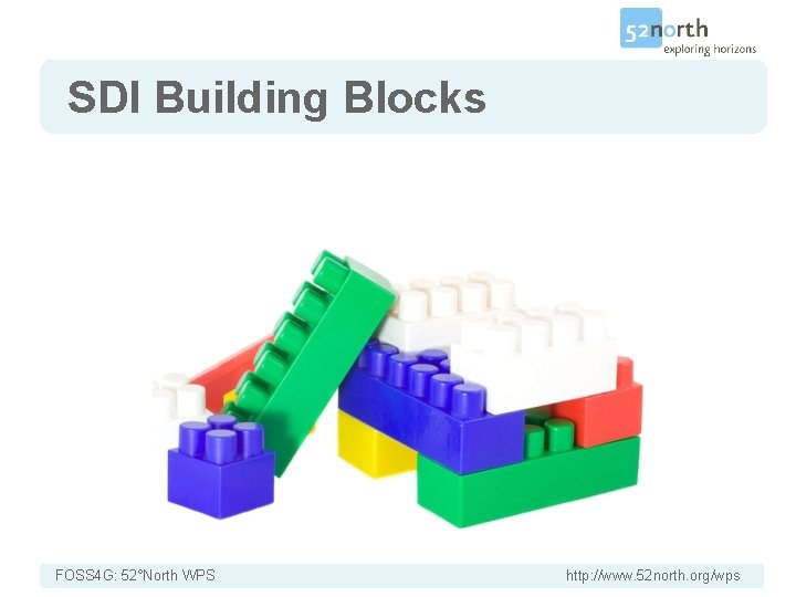 SDI Building Blocks FOSS 4 G: 52°North WPS http: //www. 52 north. org/wps 