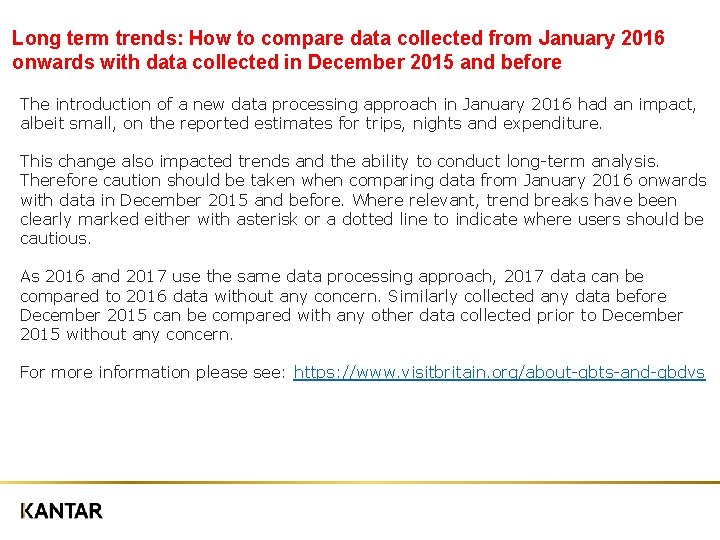 Long term trends: How to compare data collected from January 2016 onwards with data