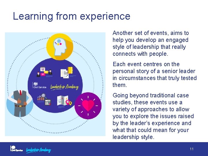 Learning from experience Another set of events, aims to help you develop an engaged