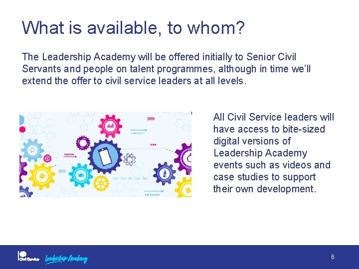 What is available, to whom? The Leadership Academy will be offered initially to Senior
