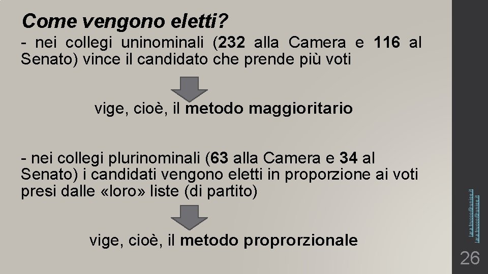 Come vengono eletti? - nei collegi uninominali (232 alla Camera e 116 al Senato)