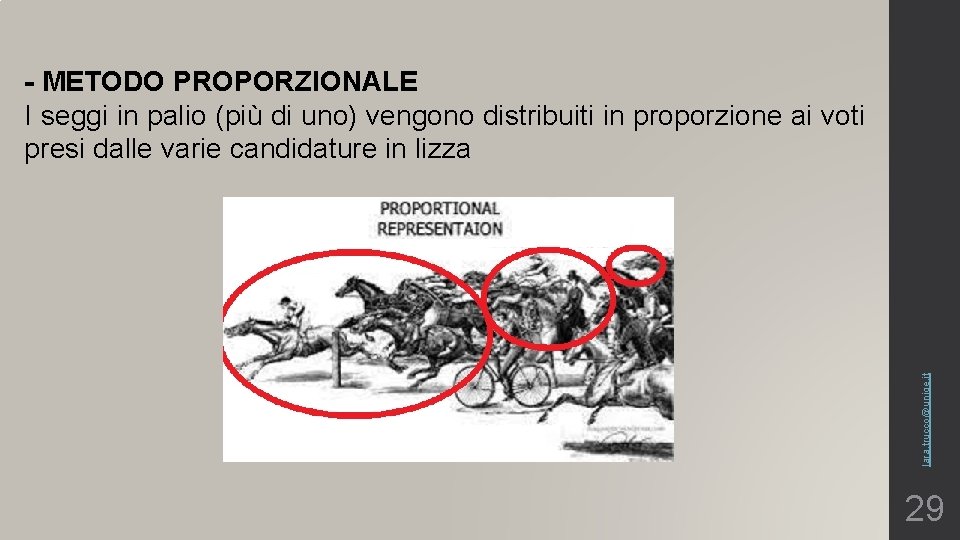 lara. trucco@unige. it - METODO PROPORZIONALE I seggi in palio (più di uno) vengono