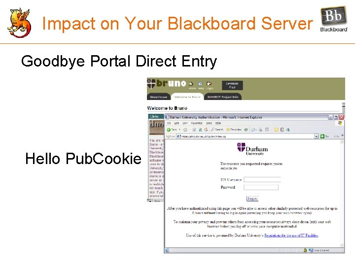 Impact on Your Blackboard Server Goodbye Portal Direct Entry Hello Pub. Cookie 