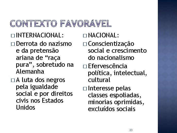 � INTERNACIONAL: � Derrota � Conscientização do nazismo e da pretensão ariana de “raça