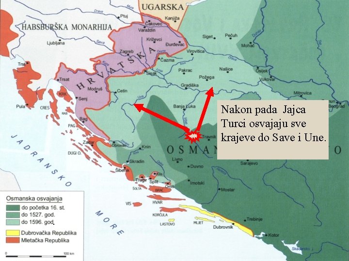 Nakon pada Jajca Turci osvajaju sve krajeve do Save i Une. . 