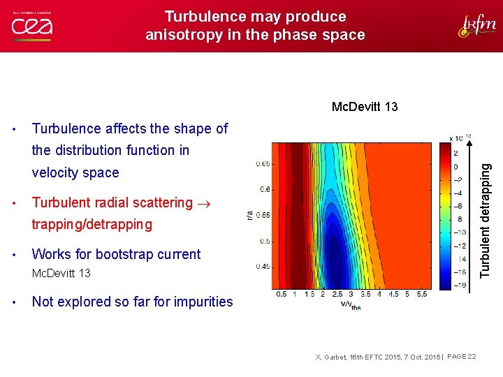 Turbulence may produce anisotropy in the phase space Mc. Devitt 13 • Turbulence affects