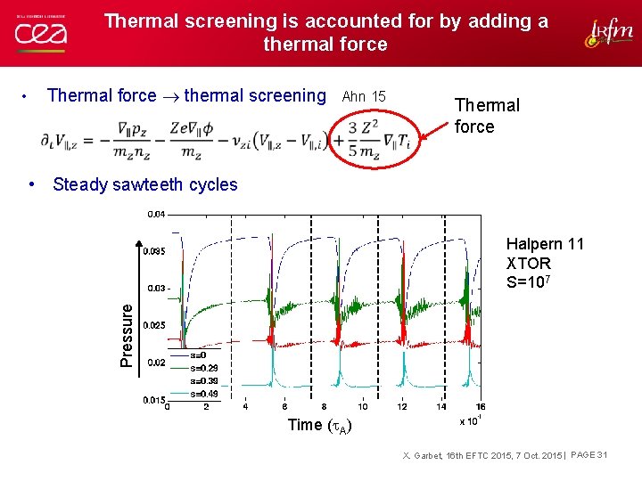 Thermal screening is accounted for by adding a thermal force Thermal force thermal screening