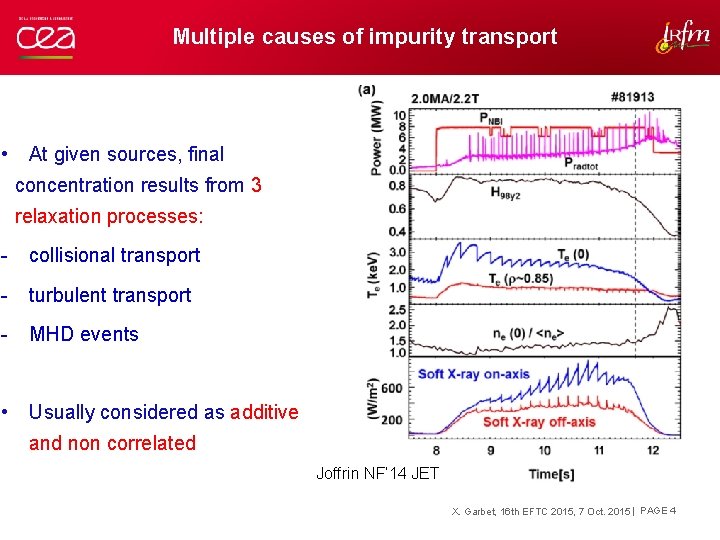 Multiple causes of impurity transport • At given sources, final concentration results from 3