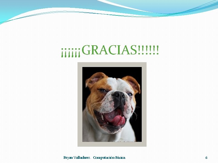 ¡¡¡¡¡¡GRACIAS!!!!!! Bryan Valladarez. Computación Básica 6 