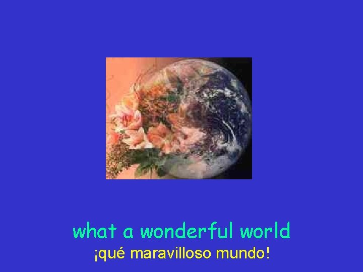 what a wonderful world ¡qué maravilloso mundo! 