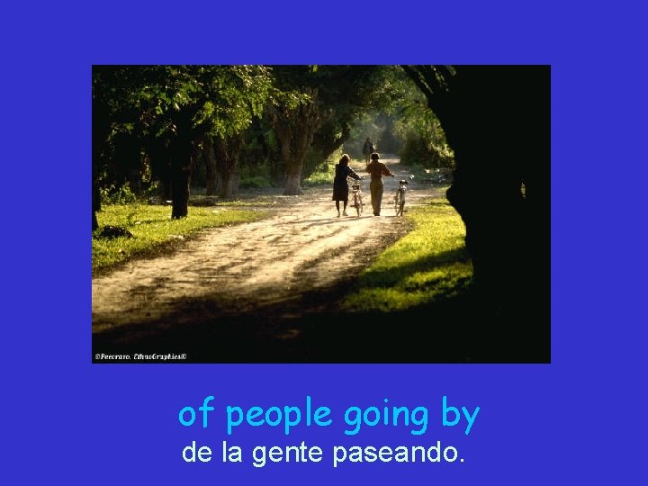 of people going by de la gente paseando. 