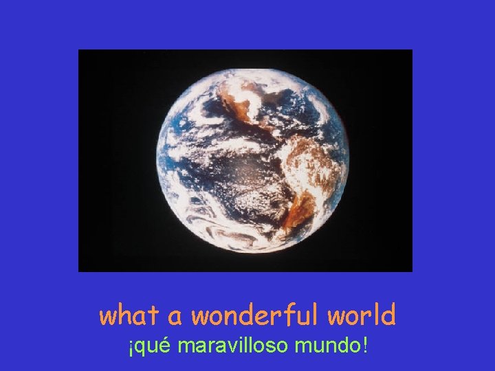 what a wonderful world ¡qué maravilloso mundo! 
