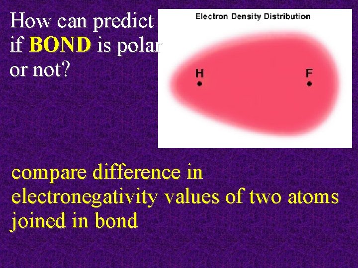 How can predict if BOND is polar or not? compare difference in electronegativity values