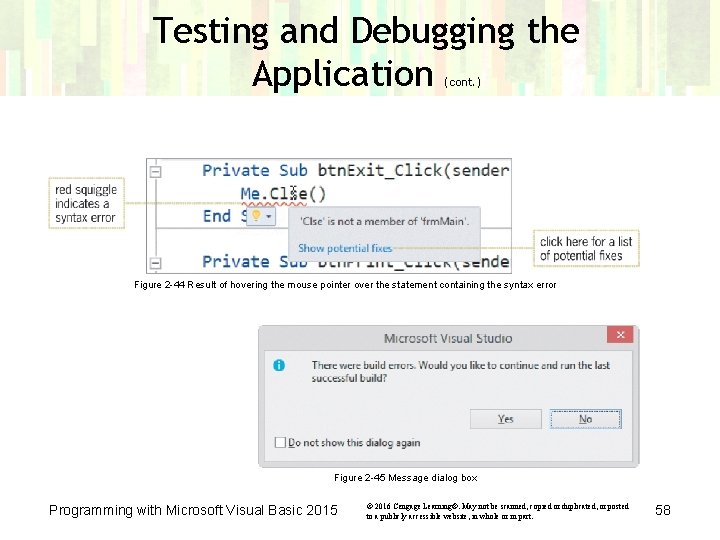 Testing and Debugging the Application (cont. ) Figure 2 -44 Result of hovering the