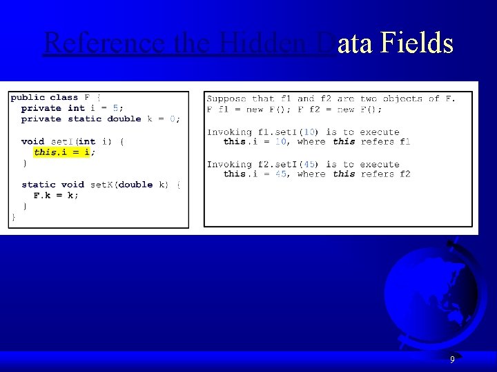 Reference the Hidden Data Fields 9 