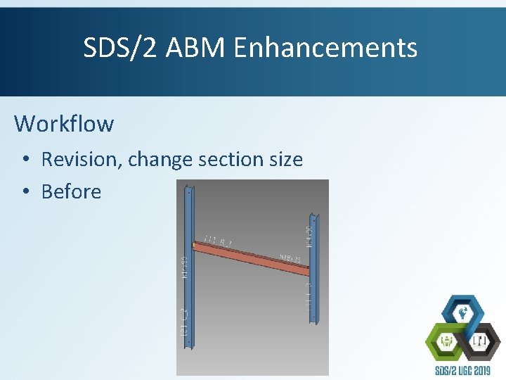 SDS/2 ABM Enhancements Workflow • Revision, change section size • Before 